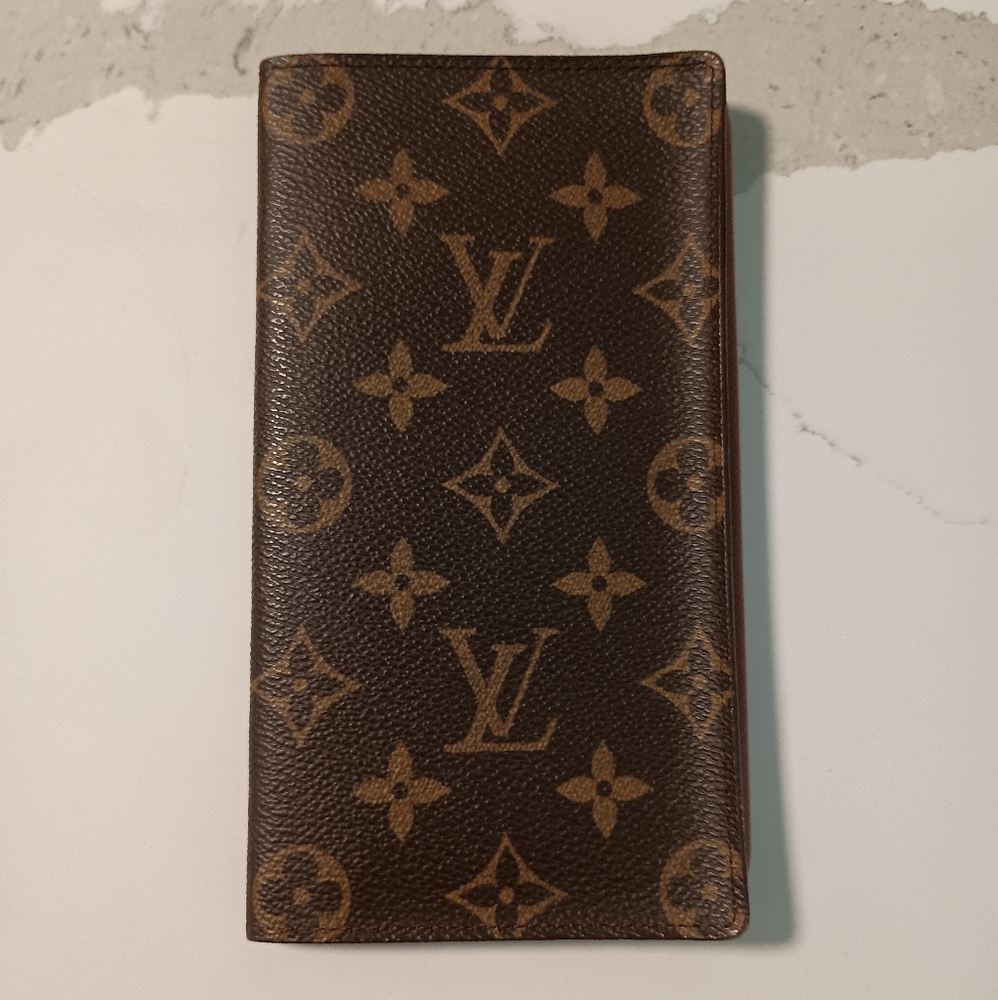 Louis Vuitton Monogram Checkbook Wallet / Card Holder Authentic